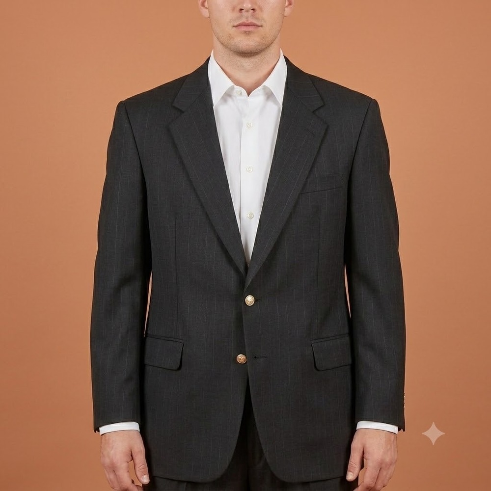 Vintage Greiners Gala Tampa Blazer Mens‎ Tall Long Gray 100% Wool Jacket